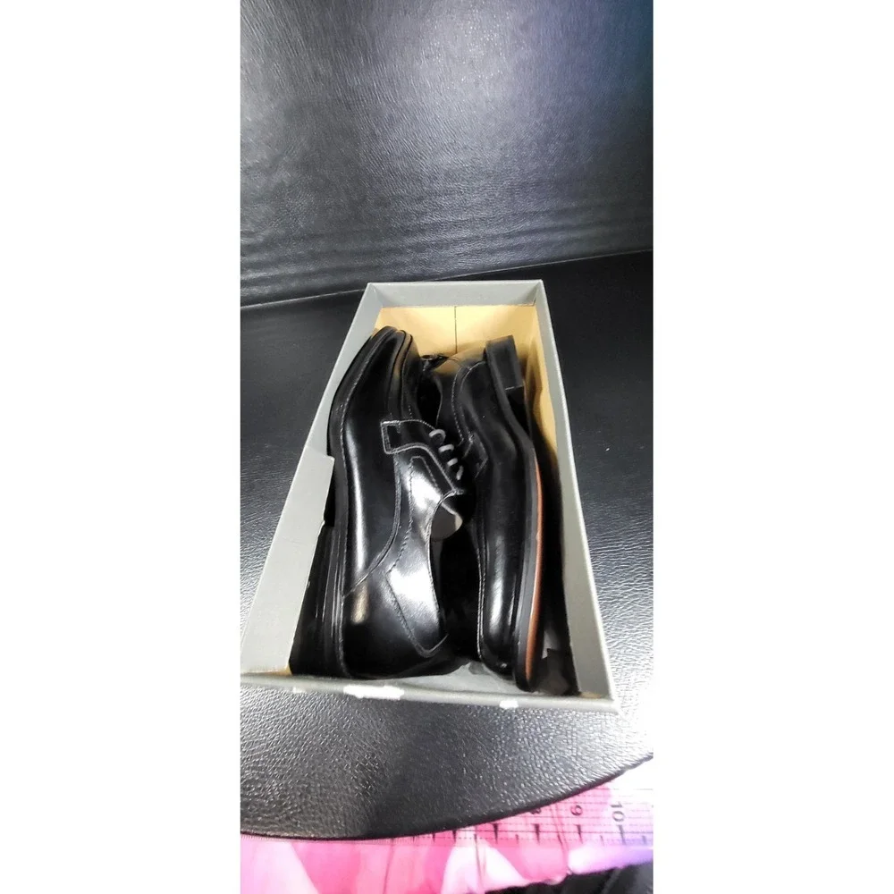 Stacy Adams Mens Corrado Black Leather Square Bicycle Toe Dress Oxfords 9.5